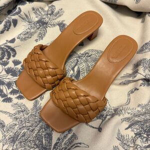 Tan Braided Flat Sandals